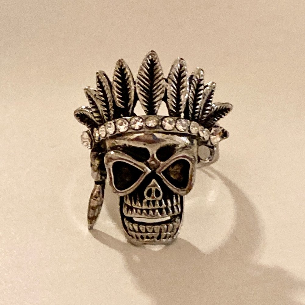 Statement Skull Ring In Burnished Silver - image 5